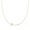 Personalized 1 Letter & 1 Classic Birthstone Necklace in 14k Gold (Single Spacing) sold by Haverhill