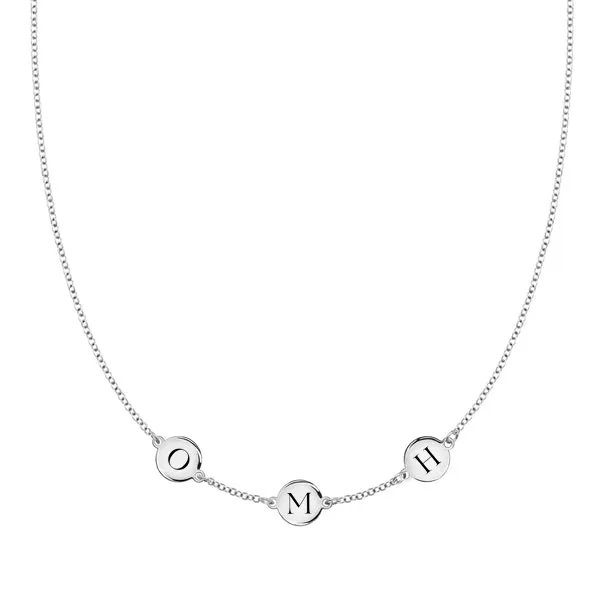 Personalized 3 Letter Necklace in 14k Gold (Single Spacing) sold by Haverhill