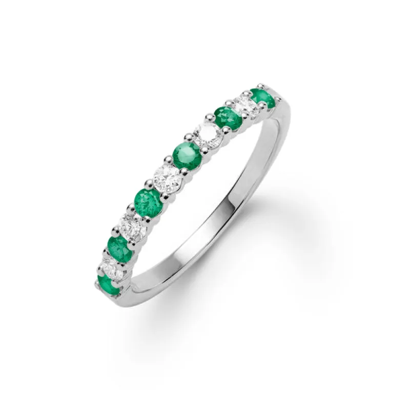 Personalized Rosecliff Birthstone Stackable Ring in 14k Gold made by Haverhill