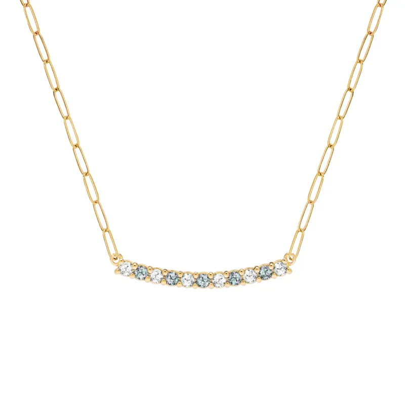 Rosecliff Diamond & Alexandrite Bar Adelaide Mini Necklace in 14k Gold (June) sold by Haverhill