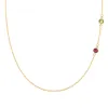 Personalized Classic 2 Birthstone Necklace in 14k Gold sold by Haverhill