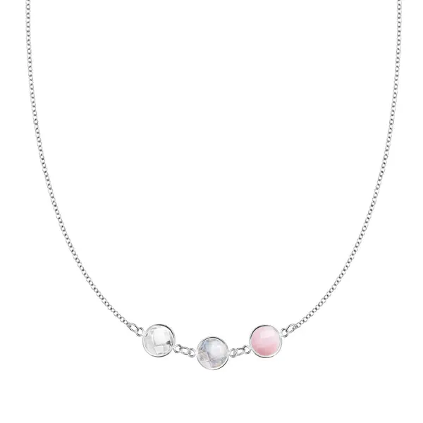 Personalized Grand 3 Connected Birthstone Necklace in 14k Gold sold by Haverhill