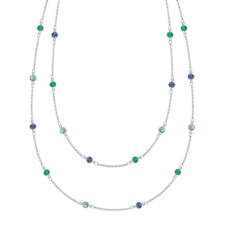 Personalized Bayberry Birthstone Long Necklace in 14k Gold sold by Haverhill