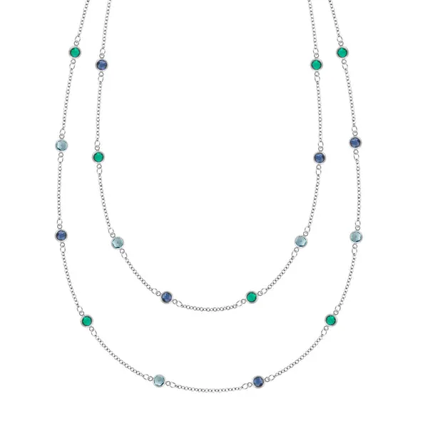 Personalized Bayberry Birthstone Long Necklace in 14k Gold sold by Haverhill