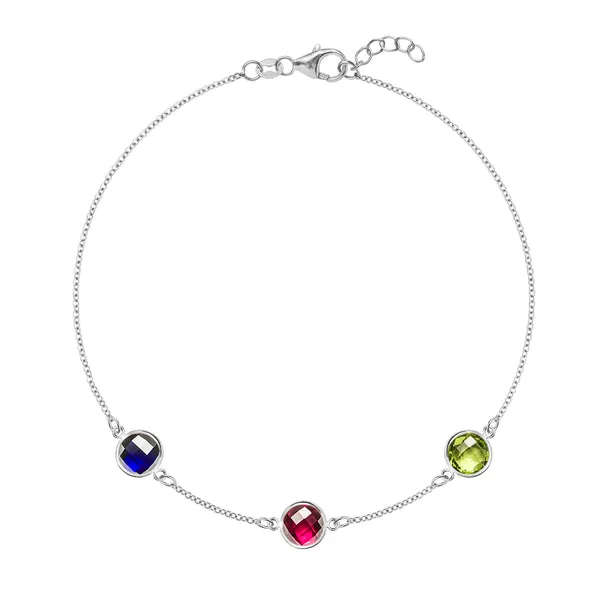 Personalized Grand 3 Birthstone Bracelet in 14k Gold sold by Haverhill