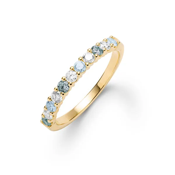 Personalized Rosecliff Birthstone Stackable Ring in 14k Gold sold by Haverhill
