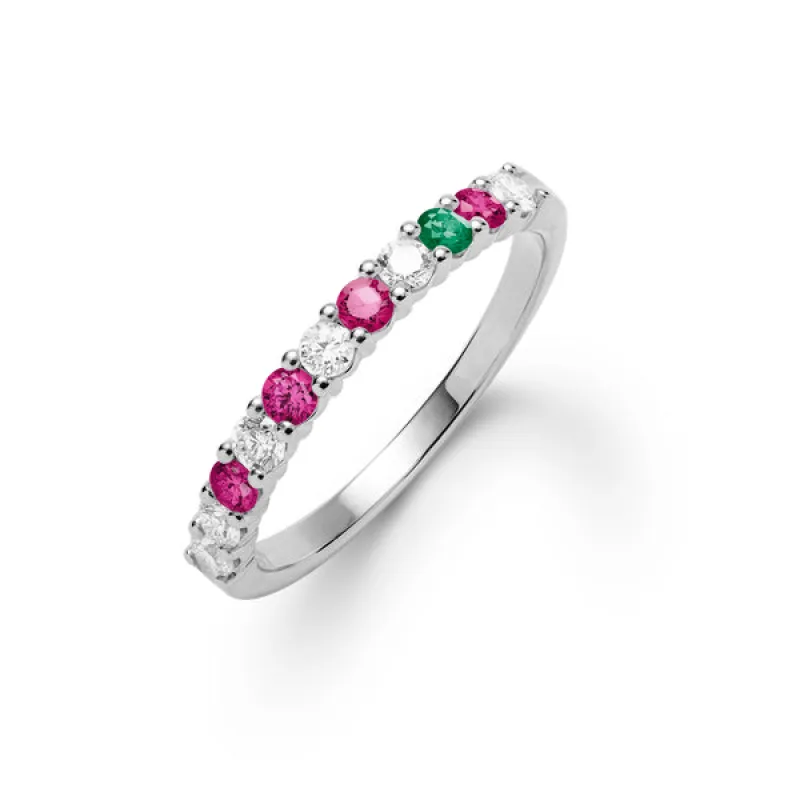 Personalized Rosecliff Birthstone Stackable Ring in 14k Gold sold by Haverhill