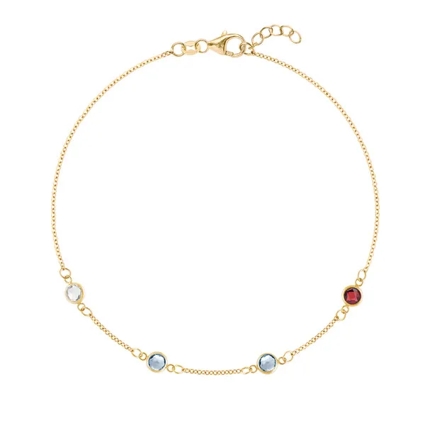 Personalized Classic 4 Birthstone Bracelet in 14k Gold sold by Haverhill