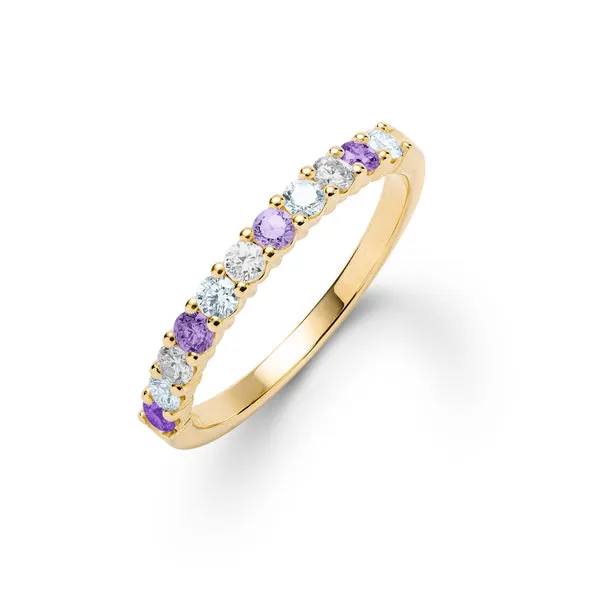 Personalized Rosecliff Birthstone Stackable Ring in 14k Gold sold by Haverhill