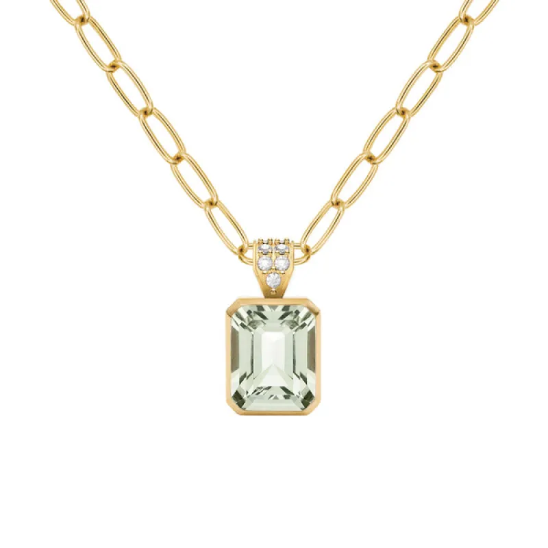 Personalized Warren Birthstone Pendant with Diamond Bale in 14k Gold sold by Haverhill