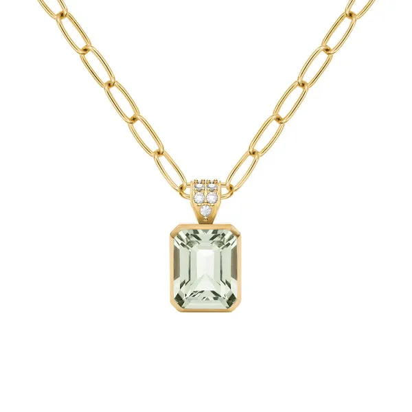 Personalized Warren Birthstone Pendant with Diamond Bale in 14k Gold sold by Haverhill
