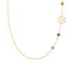 Personalized Classic Clover & 3 Birthstone Necklace in 14k Gold sold by Haverhill