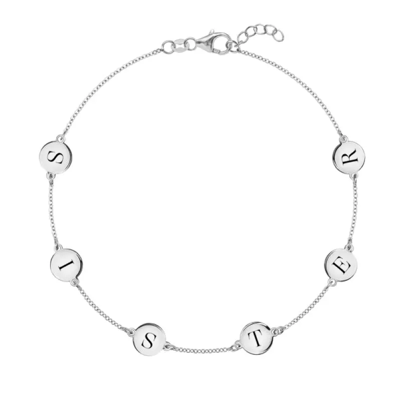 Personalized 6 Letter Bracelet in 14k Gold sold by Haverhill