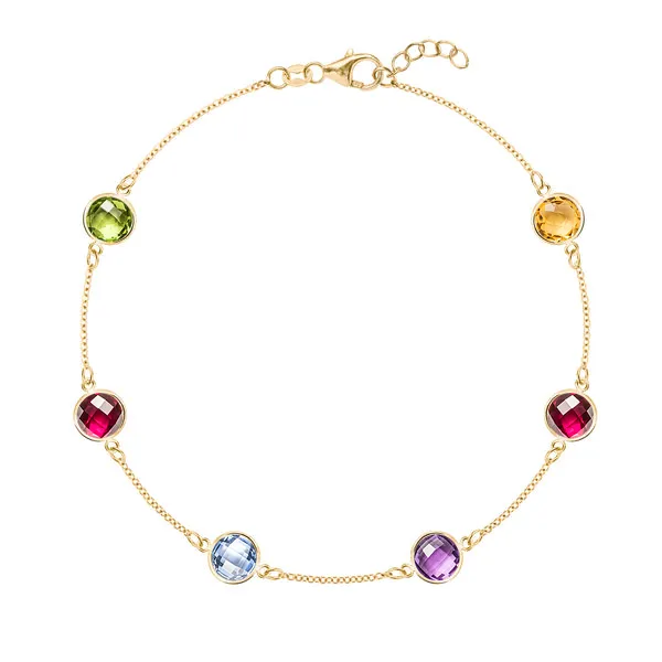 Personalized Grand 6 Birthstone Bracelet in 14k Gold sold by Haverhill