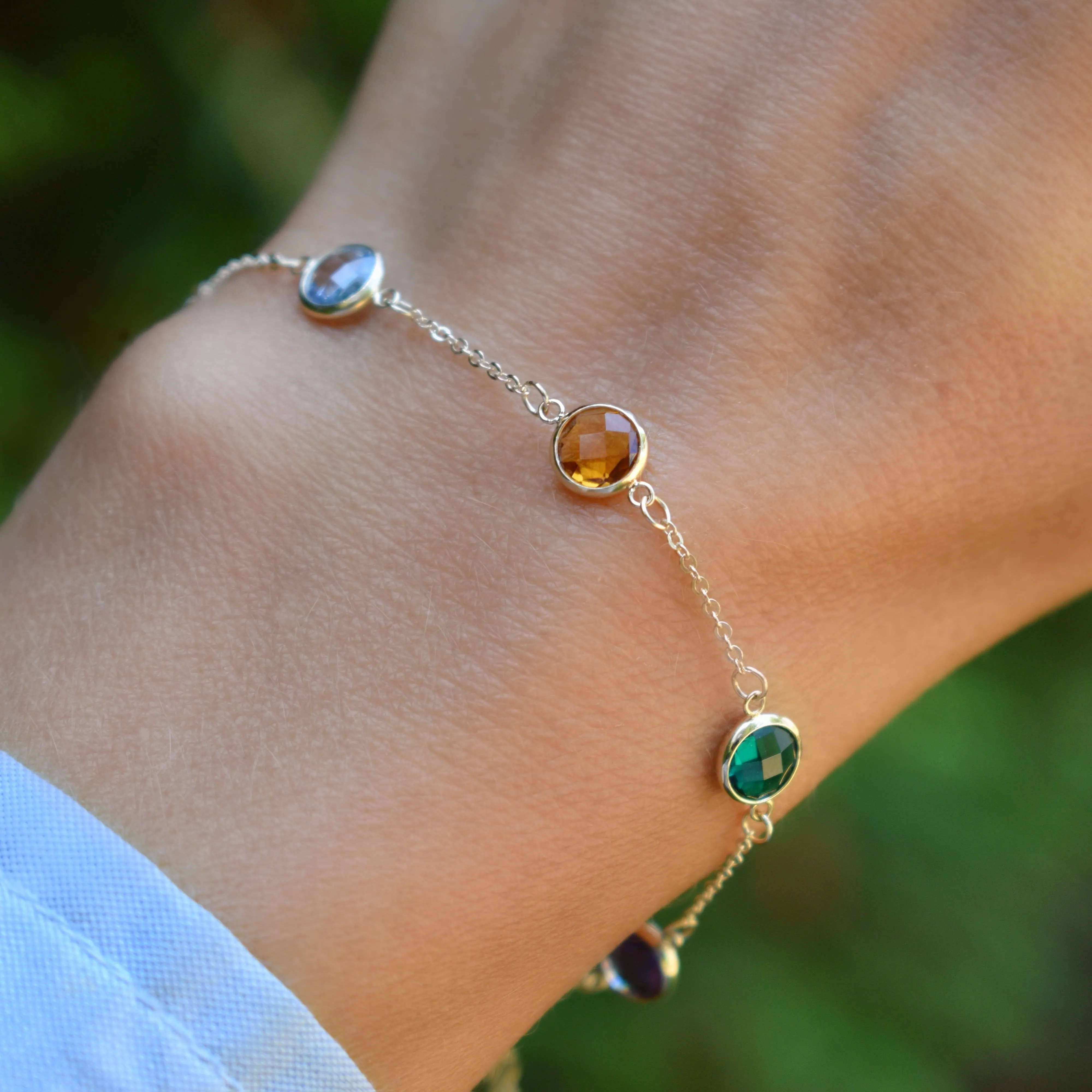 Personalized Grand 6 Birthstone Bracelet in 14k Gold sold by Haverhill product image thumbnail 3