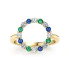 Personalized Rosecliff Circle Birthstone Ring in 14k Gold sold by Haverhill
