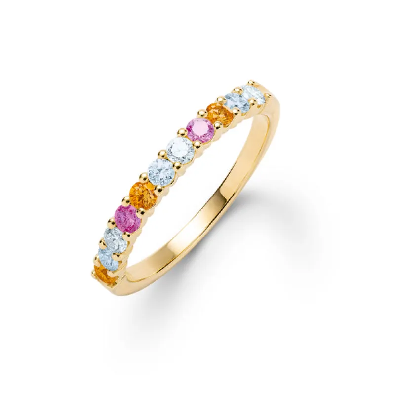 Personalized Rosecliff Birthstone Stackable Ring in 14k Gold sold by Haverhill
