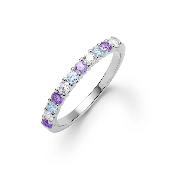 Personalized Rosecliff Birthstone Stackable Ring in 14k Gold sold by Haverhill