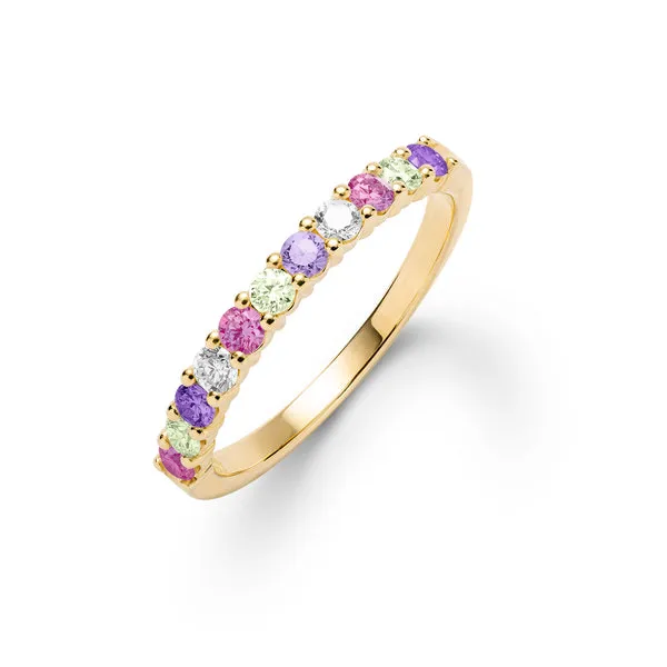 Personalized Rosecliff Birthstone Stackable Ring in 14k Gold sold by Haverhill