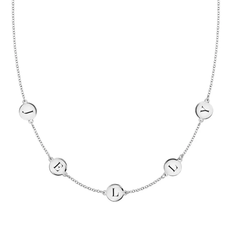 Personalized 5 Letter Necklace in 14k Gold (Double Spacing) sold by Haverhill