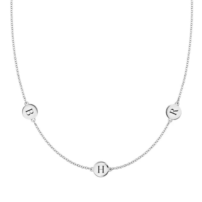 Personalized 3 Letter Necklace in 14k Gold (Double Spacing) sold by Haverhill