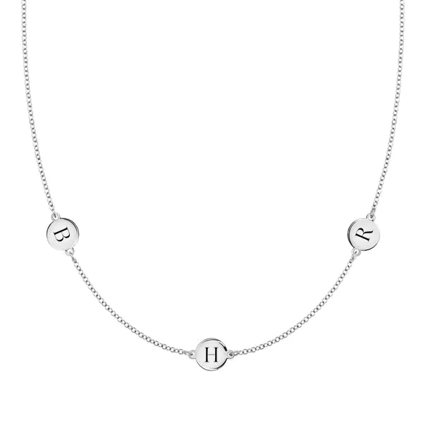 Personalized 3 Letter Necklace in 14k Gold (Double Spacing) sold by Haverhill