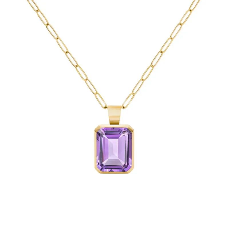 Warren Amethyst Pendant in 14k Gold (February) sold by Haverhill