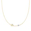 Personalized Classic 1 Letter & 1 Birthstone Necklace in 14k Gold (Single Spacing) sold by Haverhill