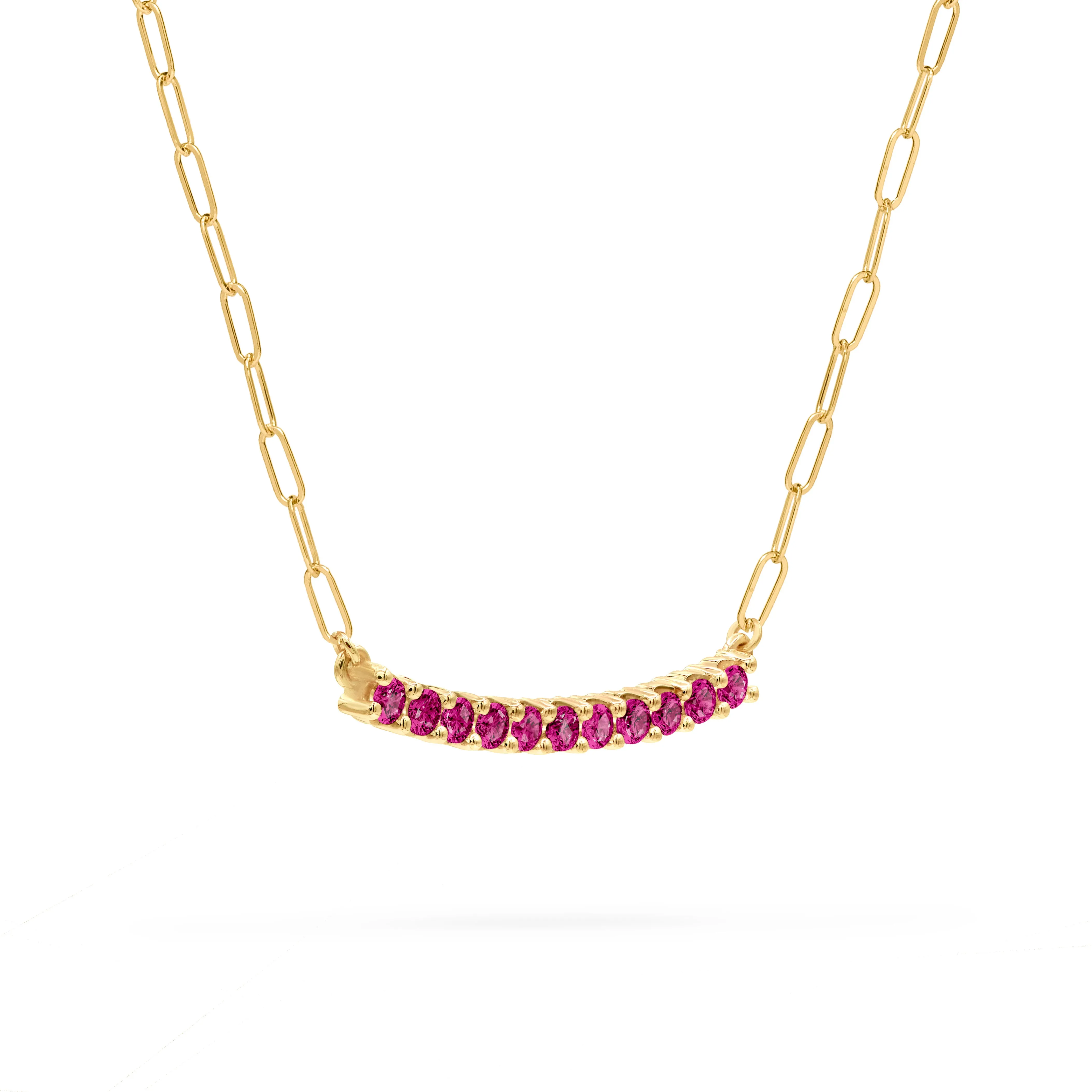 Rosecliff Ruby Bar Adelaide Mini Necklace in 14k Gold (July) sold by Haverhill product image thumbnail 4