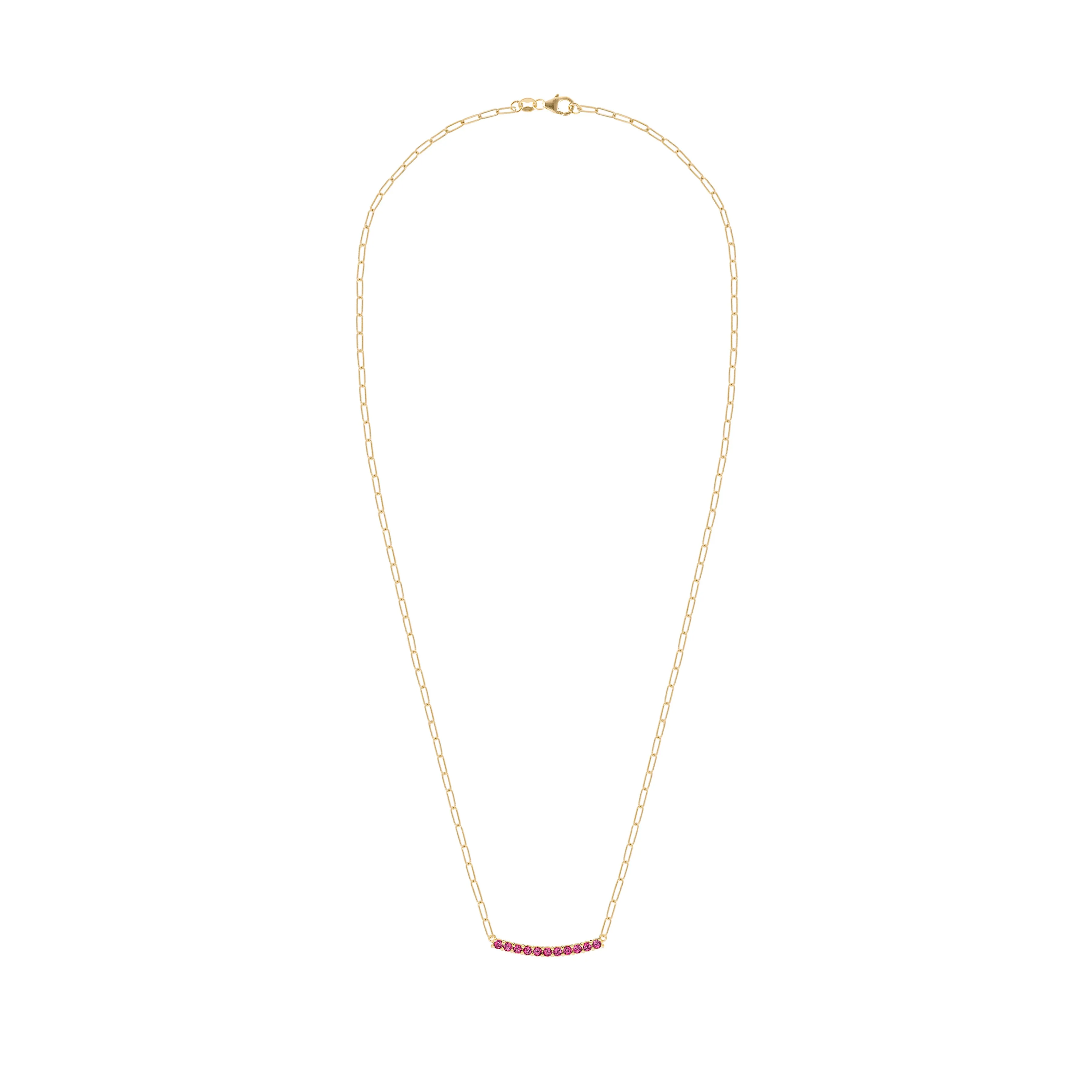 Rosecliff Ruby Bar Adelaide Mini Necklace in 14k Gold (July) sold by Haverhill product image thumbnail 5