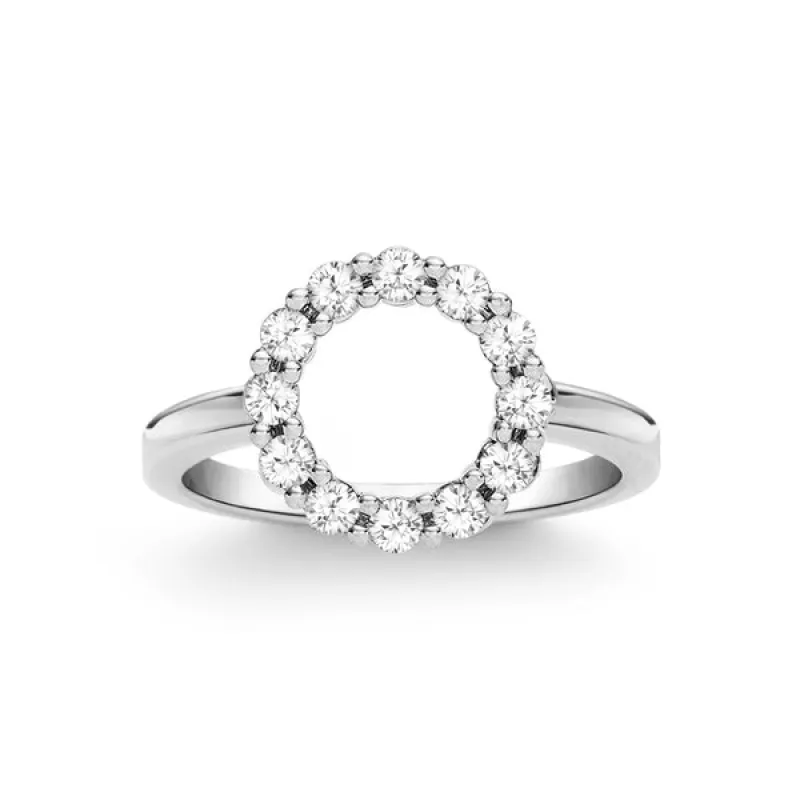 Personalized Rosecliff Small Circle Birthstone Ring in 14k Gold sold by Haverhill