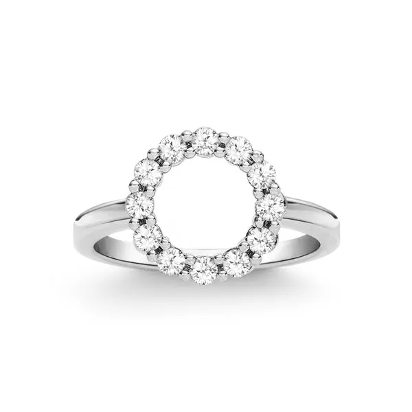 Personalized Rosecliff Small Circle Birthstone Ring in 14k Gold sold by Haverhill