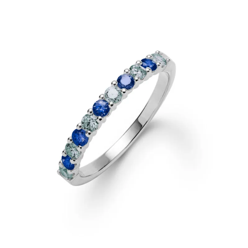 Personalized Rosecliff Birthstone Stackable Ring in 14k Gold sold by Haverhill