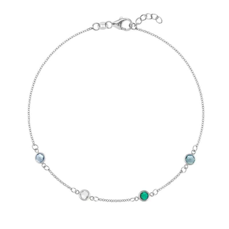 Personalized Classic 4 Birthstone Bracelet in 14k Gold made by Haverhill