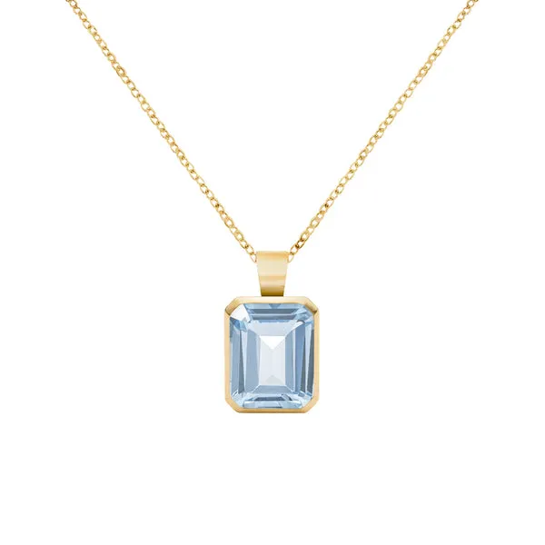 Warren Aquamarine Pendant in 14k Gold (March) sold by Haverhill