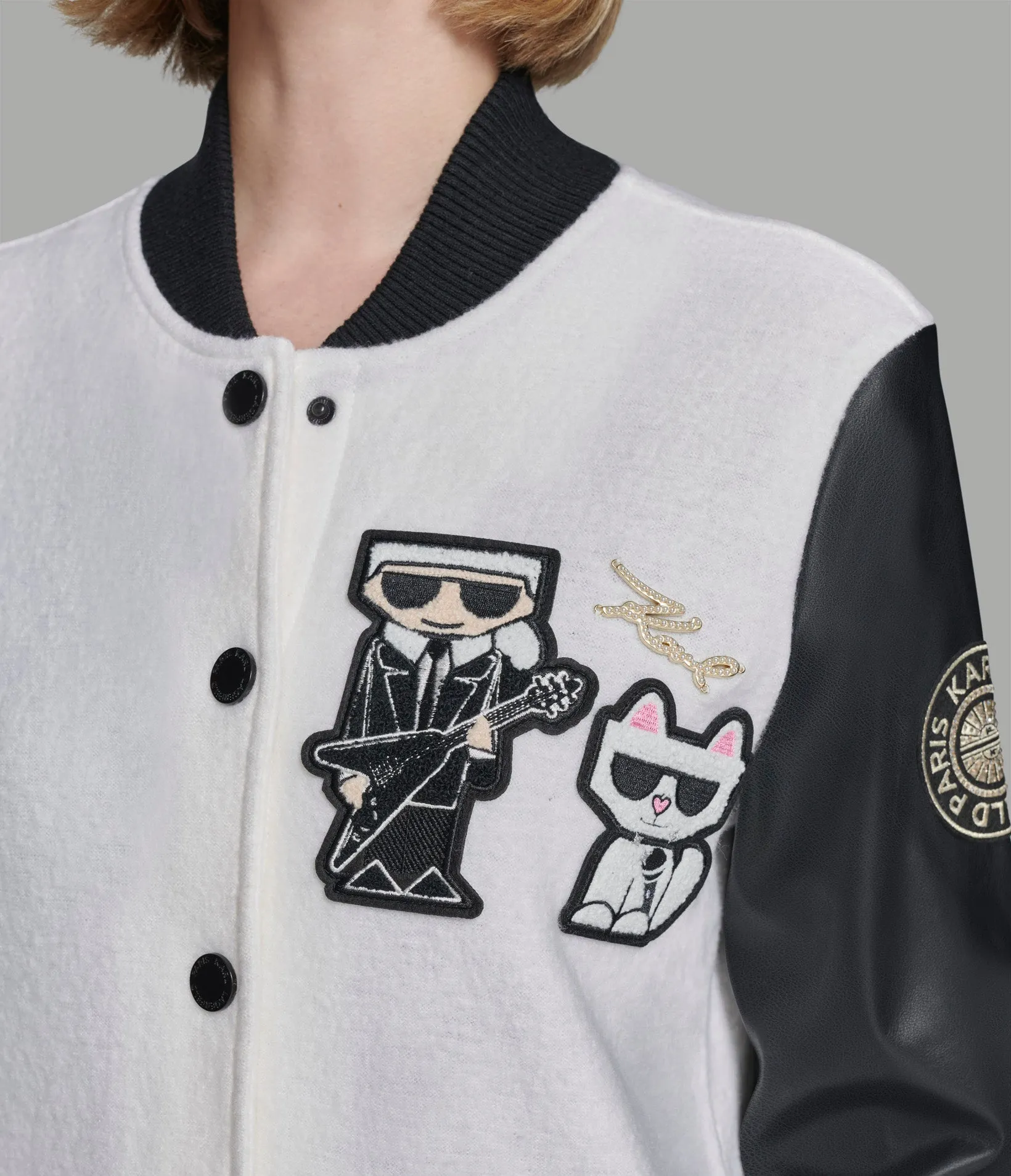 LOGO PATCH DUO VARSITY JACKET sold by Karl Lagerfeld Paris product image thumbnail 5