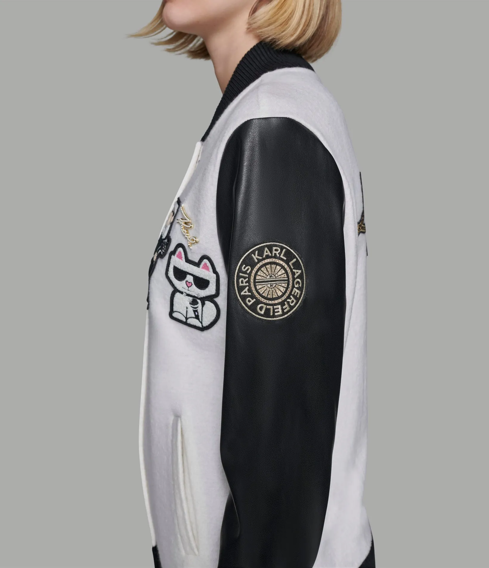 LOGO PATCH DUO VARSITY JACKET sold by Karl Lagerfeld Paris product image thumbnail 4