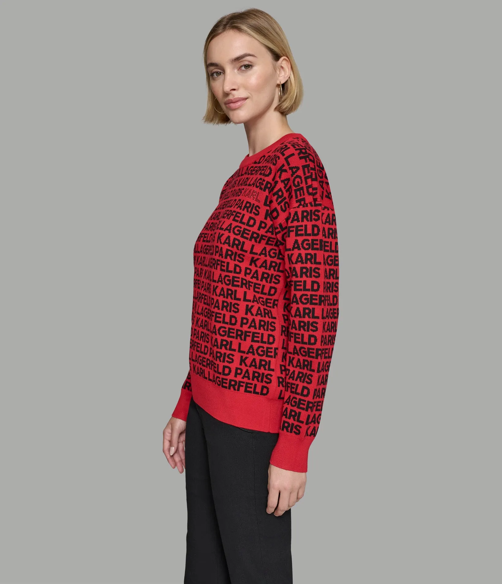 ALL OVER LOGO SWEATER sold by Karl Lagerfeld Paris product image thumbnail 3