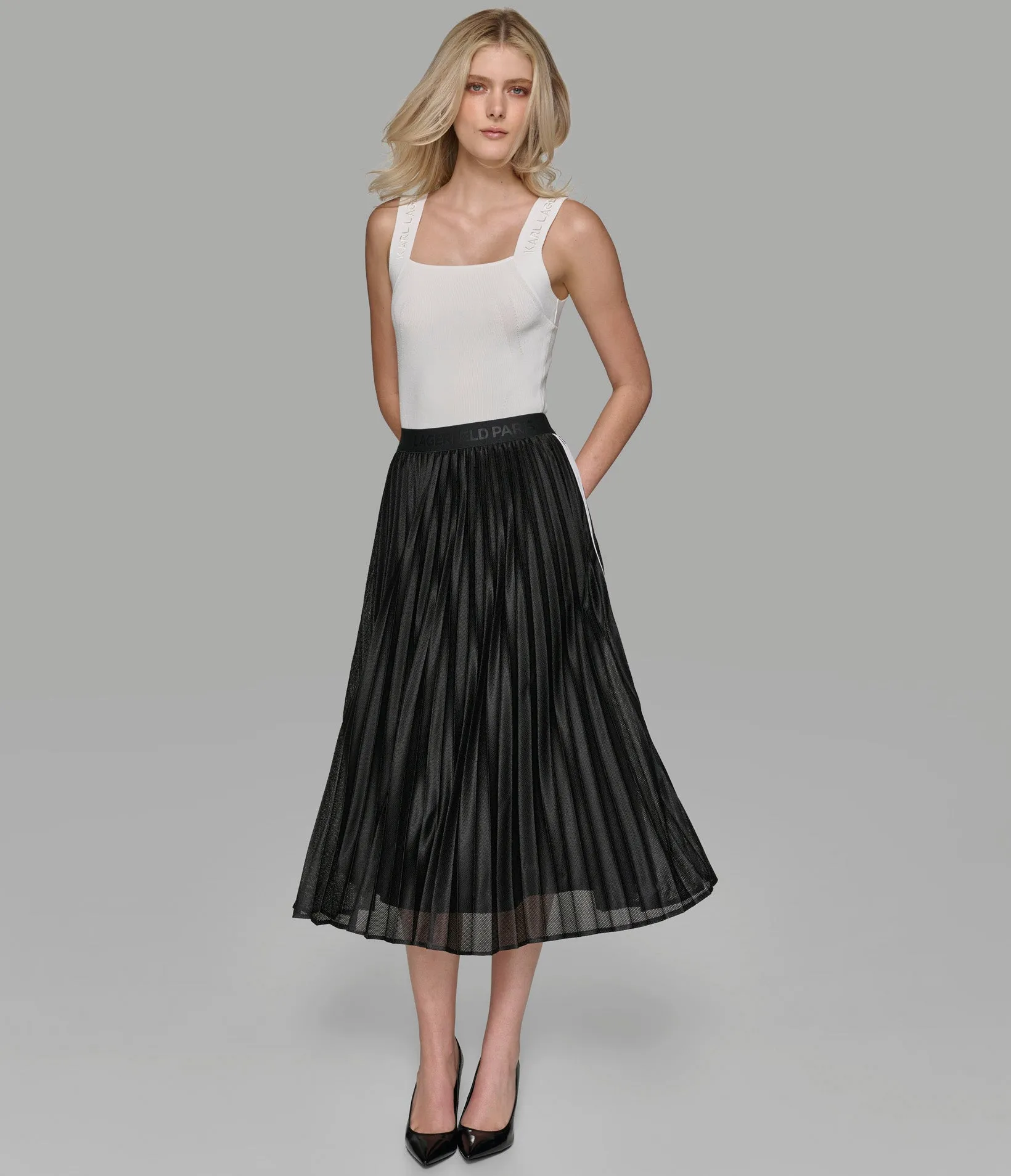 PLEATED MESH SKIRT sold by Karl Lagerfeld Paris product image thumbnail 5