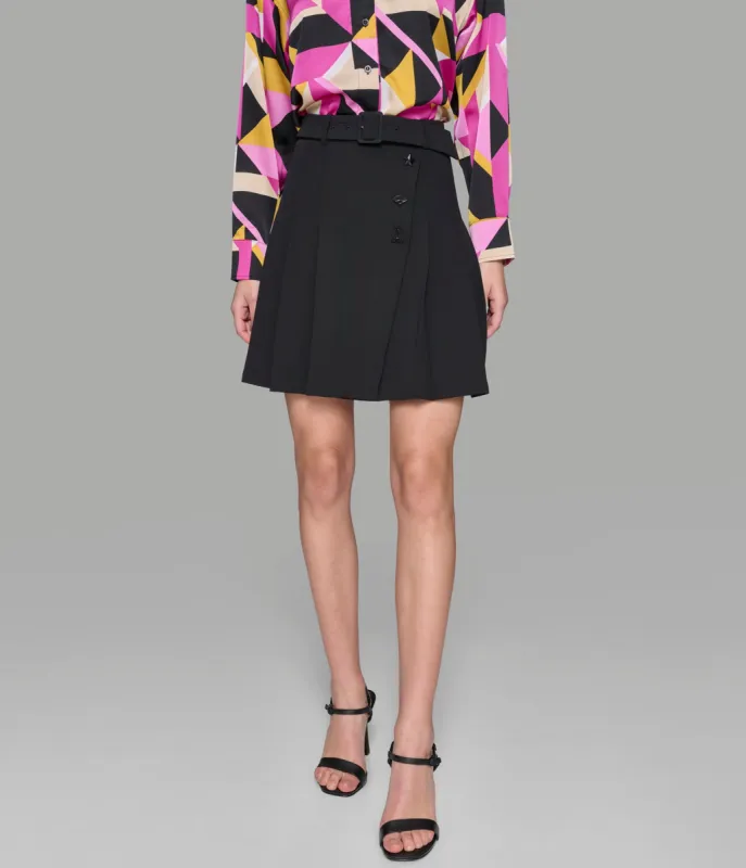 BELTED MINI SKIRT WITH PLEATS sold by Karl Lagerfeld Paris