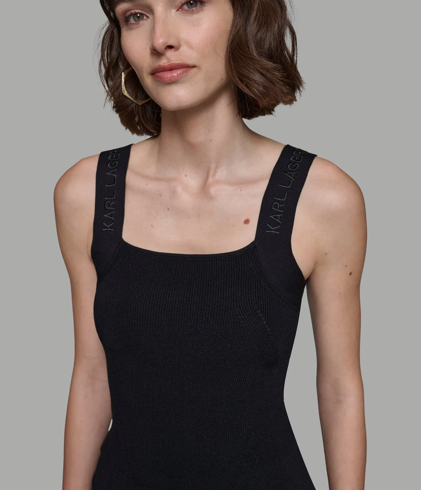 TONAL LOGO SWEATER TANK sold by Karl Lagerfeld Paris product image thumbnail 3