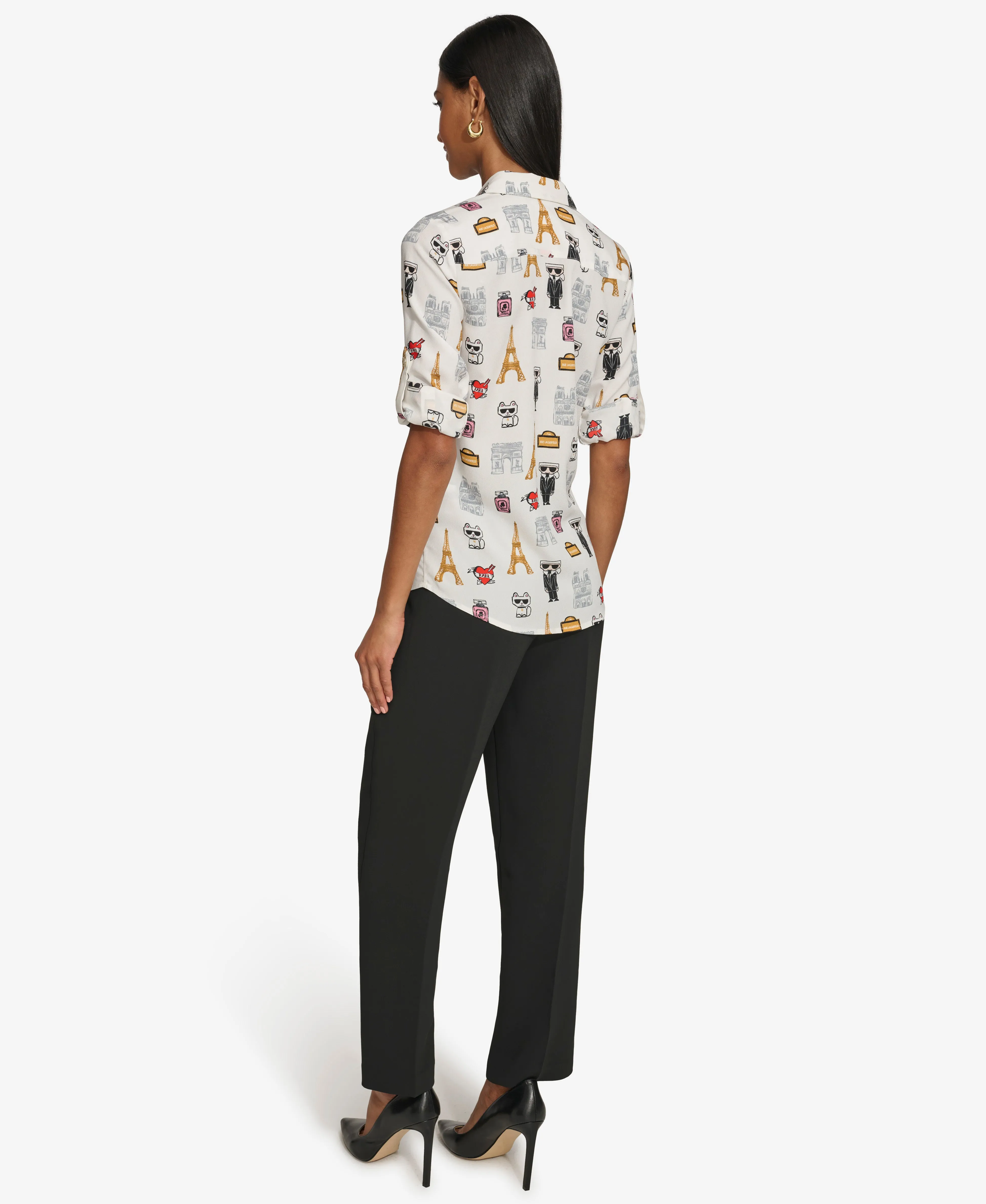 SUMMER PARIS SCENE WHIMSY BLOUSE sold by Karl Lagerfeld Paris product image thumbnail 3