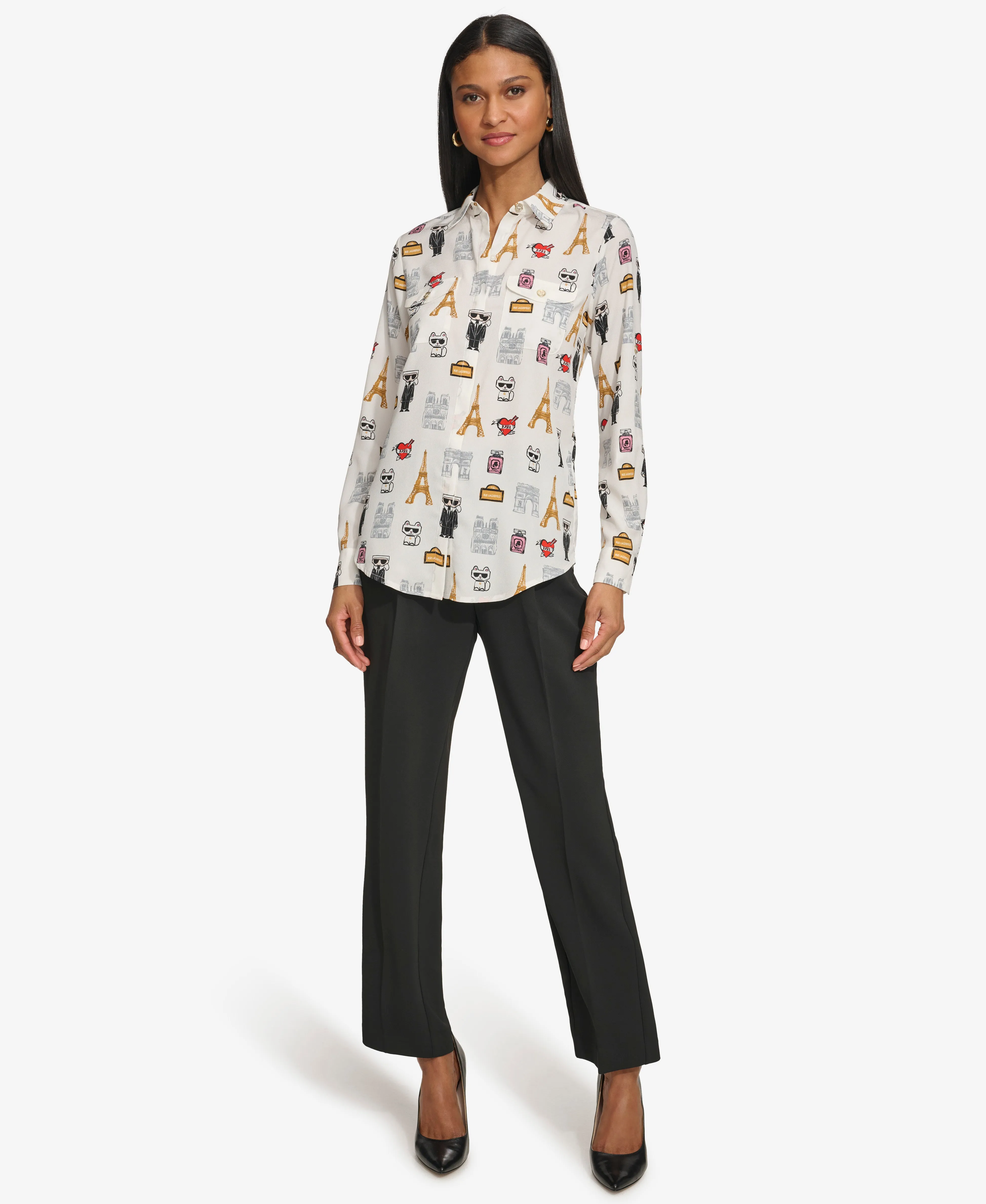 SUMMER PARIS SCENE WHIMSY BLOUSE sold by Karl Lagerfeld Paris product image thumbnail 5