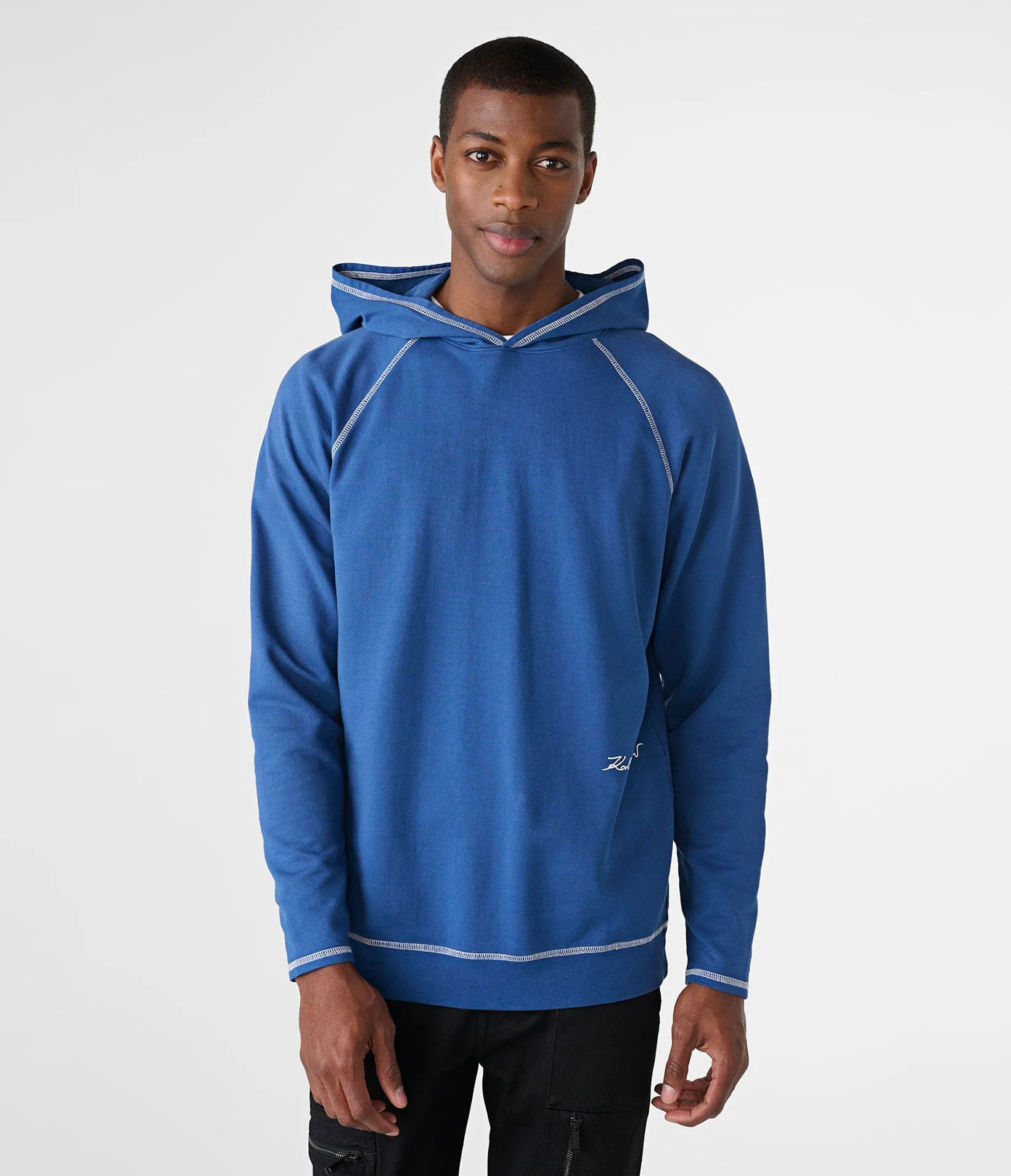 CONTRAST STITCHING RAGLAN SLEEVE HOODIE sold by Karl Lagerfeld Paris