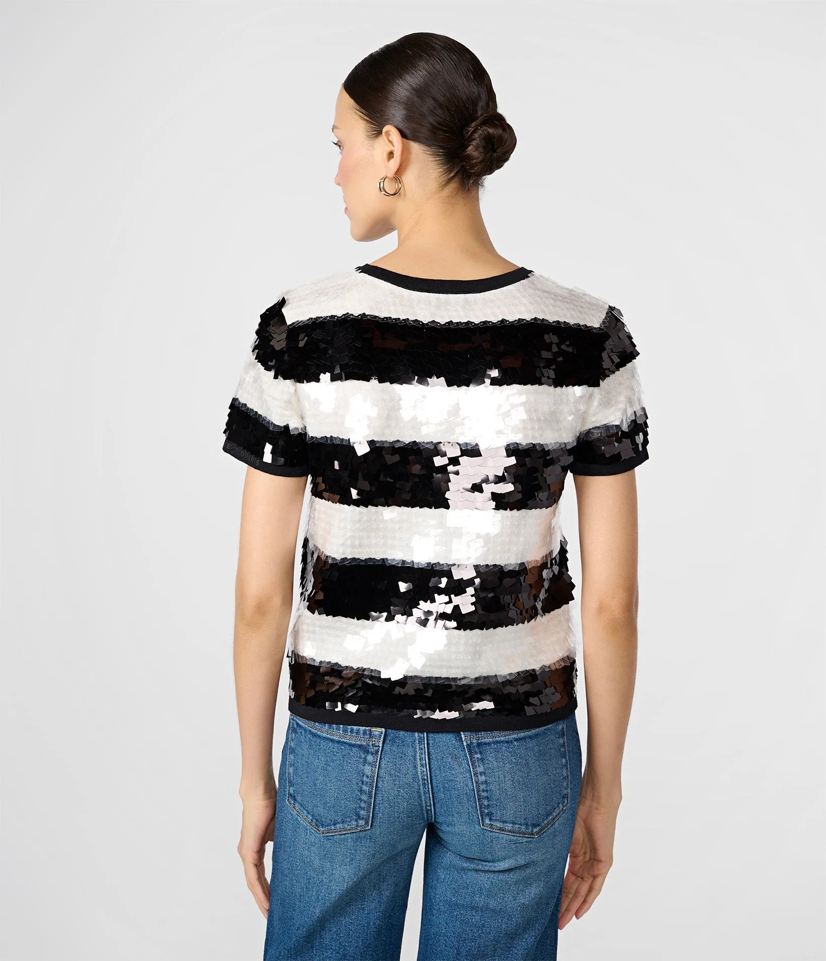 SEQUIN STRIPE SWEATER sold by Karl Lagerfeld Paris product image thumbnail 2