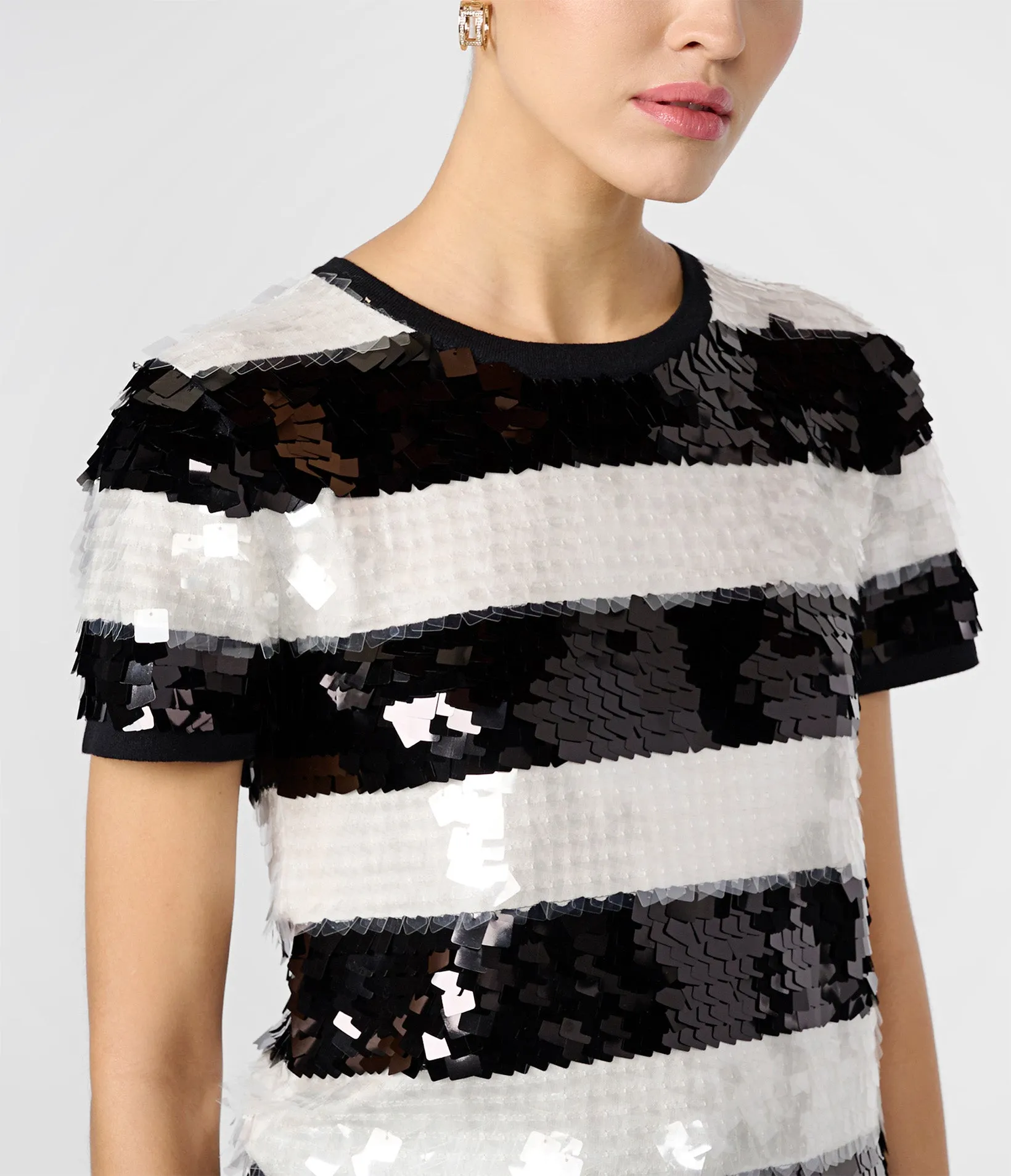 SEQUIN STRIPE SWEATER sold by Karl Lagerfeld Paris product image thumbnail 3