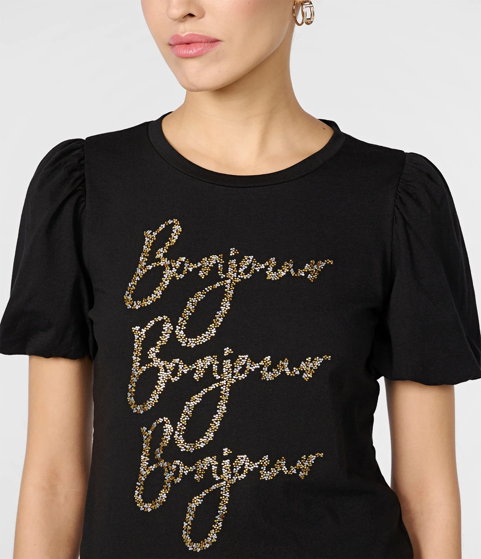 PUFF SLEEVE SEQUIN BONJOUR TEE sold by Karl Lagerfeld Paris product image thumbnail 3