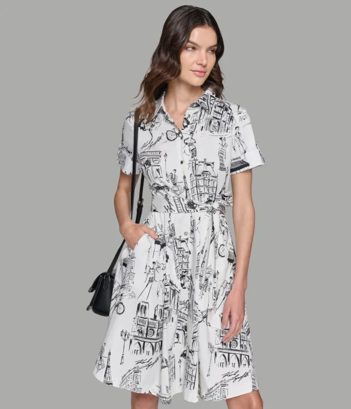 TOILE SKETCH SHIRT DRESS sold by Karl Lagerfeld Paris