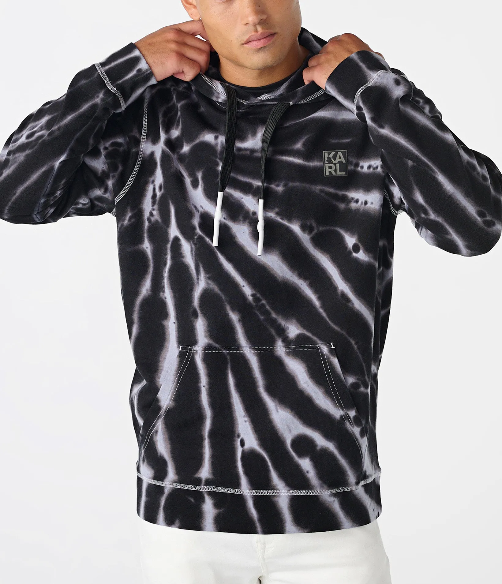LOGO PATCH TIE DYE HOODIE sold by Karl Lagerfeld Paris product image thumbnail 3