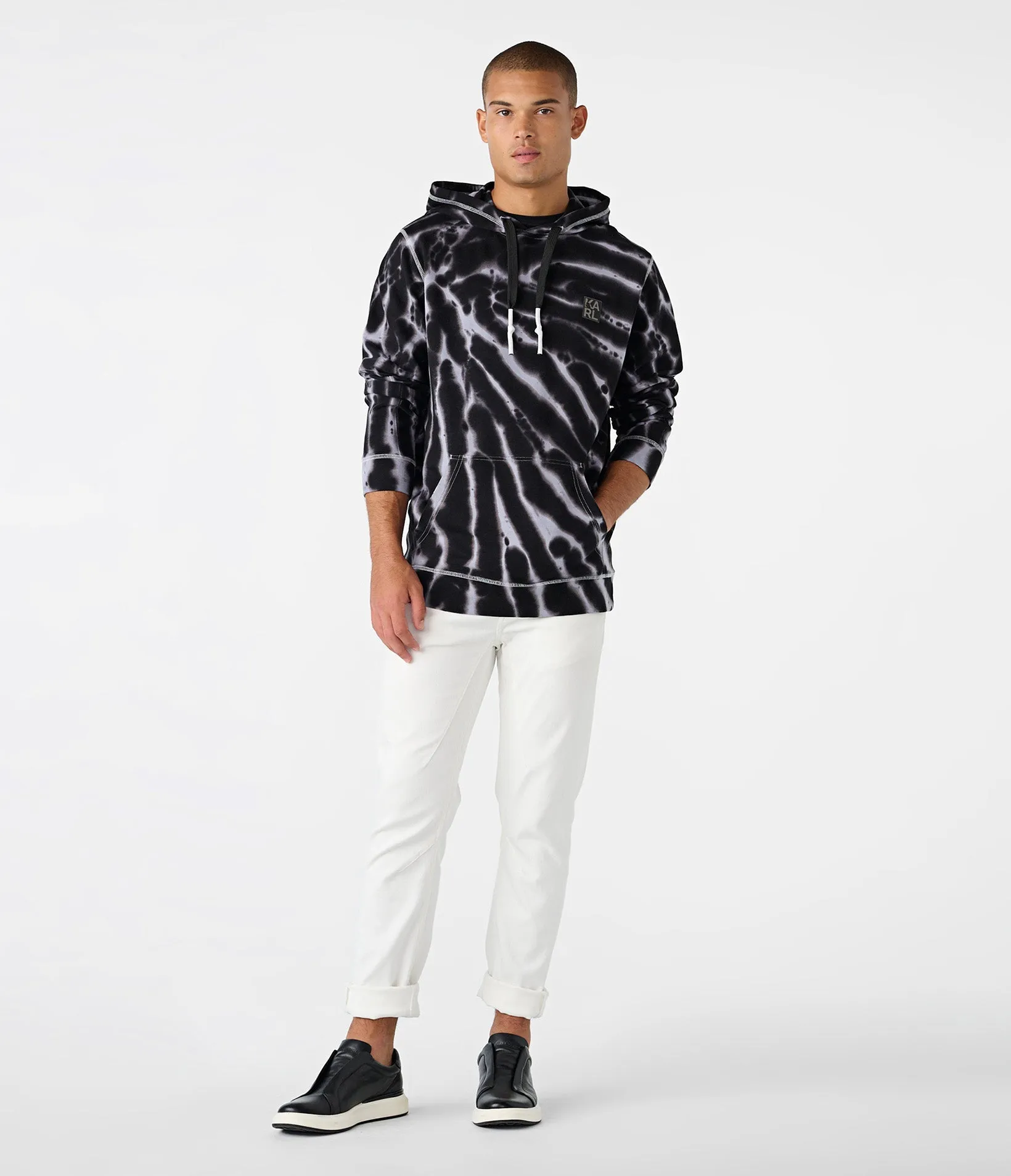 LOGO PATCH TIE DYE HOODIE sold by Karl Lagerfeld Paris product image thumbnail 4